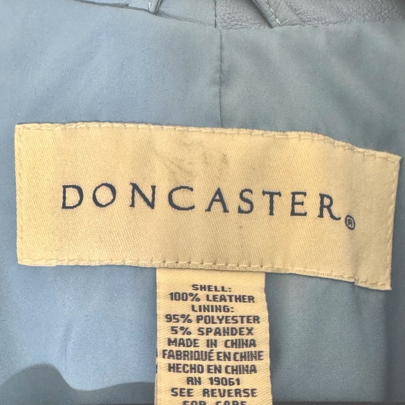 DONCASTER vintage light blue leather jacket - Picture 4 of 5